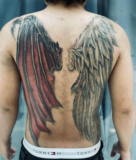 demon angel wings|cute angel devil tattoo designs.